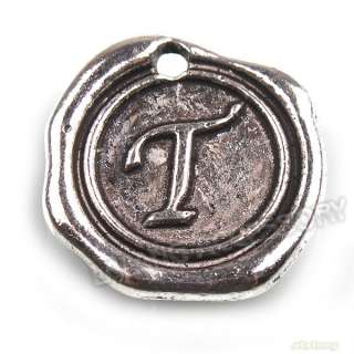 120x 141443 Jewelry Finding Letter T Alphabet Antique Silver Plated 