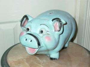 Vintage A.N. Brooks Merch Mart Chalkware Pig Piggy Bank  
