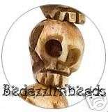 Lot of 20 Natural Bone Skull Beads~Skeleton~Halloween  