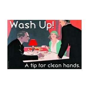  Wash Up A Tip for Clean Hands 12x18 Giclee on canvas 