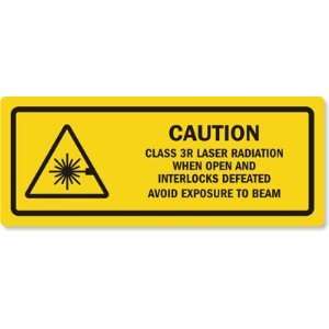  CLASS 3R LASER RADIATION WHEN OPEN AND INTERLOCKS DEFEATED 
