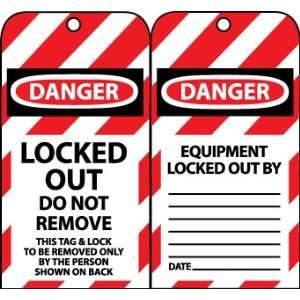   Lockout Tag   Locked Out Do Not Remove   10/Pack