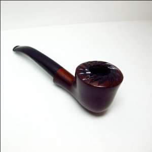  Wooden Tobacco Pipe with Sun Carving 