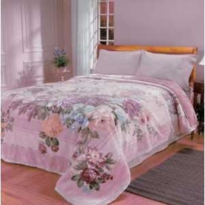  Pink Floral 501 Queen Mink Style Blanket