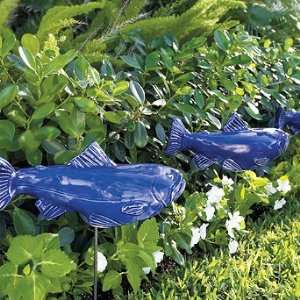  Set of Three Ceramic Trout Decorations   Frontgate Patio 