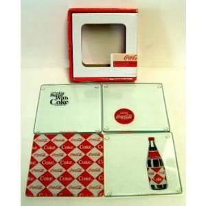 Coke Retro Glass Coaster Set Case Pack 6   349905  Kitchen 