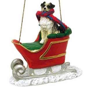  Blue Aussie (Docked) in a Sleigh Christmas Ornament