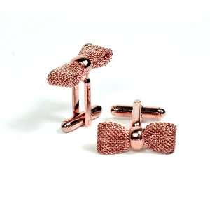  EJ Sutton Red Gold Plated Bow Tie Cuff Links Jewelry