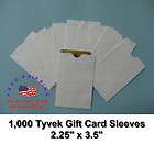Lot of 1000 Tyvek Credit Card Protector Sleeves Holder Envelopes Gift 