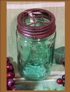 Pint Mason Jar Flower Frog Vase Kit Rustic Lid DIY Prim  