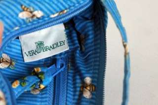 Vera Bradley Retired Blue Bumblebee Yellow Rose Small Handbag Purse 