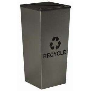 Single Indoor Outdoor Metal Stainless Steel Recycling Trash Receptacle