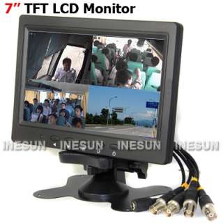   Color 4CH Video Input Security CCTV Camera Quad View Monitor  