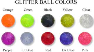 glitter ball colors body jewelry