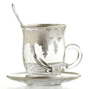  Vetro Silver Set Of Four Cup And Saucers