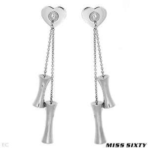 Miss Sixty Made In Italy Imposing Earrings Made Of Metallic Stainless 