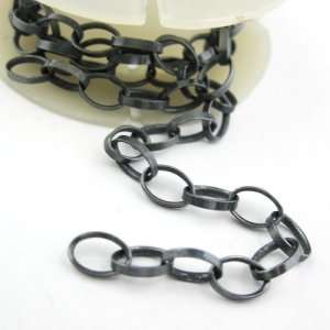  Oxidized Sterling Silver Bulk Chain   7mm Flat Cable Oval 