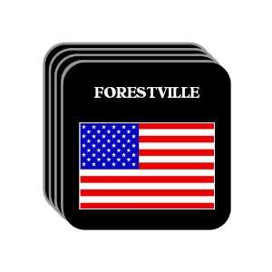 US Flag   Forestville, Maryland (MD) Set of 4 Mini Mousepad Coasters