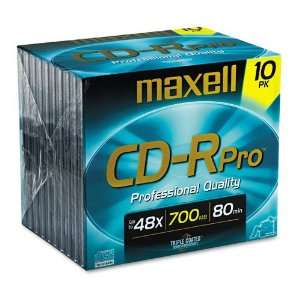 Maxell  CD R Discs, 700MB/80min, 40x, with Jewel Cases, Gold, 10/Pack 