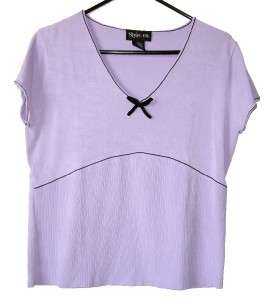 Adorable Style & Co Macys Purple Silk Knit Shirt LG  