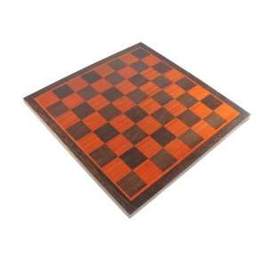  16 1/2 European Inlaid Chess Board   Padouk and Wengue 