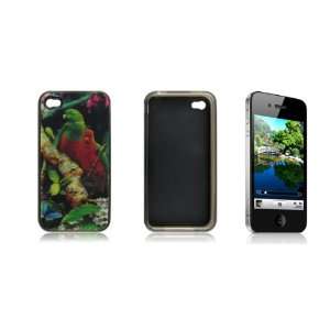   Hard Plastic Parrot 3D Look Back Shell for iPhone 4 4G Electronics