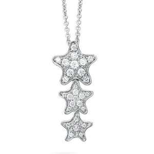 MyMara Ladies Necklace in White 925 Silver with White Cubic Zirconia 