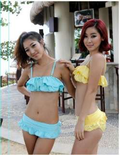 Clours Cute Halter Ruffle 2PCS Bikini Set Swimsuit/Swimwear  