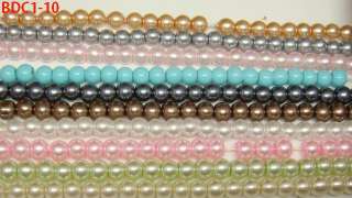   10 colors Imitation Faux Pearl Glass Round Charm Loose Beads BDC1 10