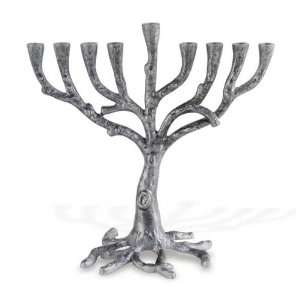  Silver Tone Metal Tree Menorah