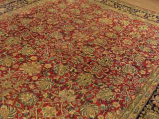   Fine Handmade Antique Persian Laver Kerman Wool Rug _Excell Condition