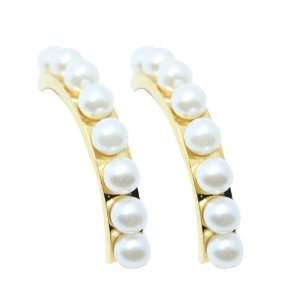   Gem Majorca Pearl creole Earrings on gold plated D Gem Jewelry