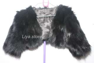 new womens real black fox fur fashion short coat jacket bolero for 