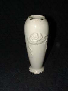 Small Lenox White Vase, Rose Blossom Pattern  