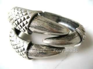 Vintage Eagle Bird Claw 3 Talon Ring/Bangle Bracelet Clamp Cuff Gothic 