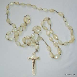 VINTAGE MOTHER OF PEARL ROSARY. I HAVE MORE LISTED  
