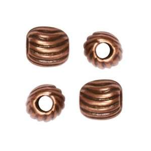  Antiqued Copper Plated Round Spacer Beads Spirals 5.5mm (2 