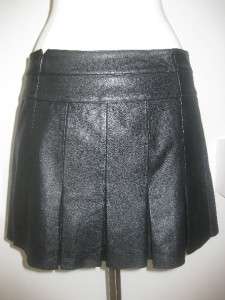 AUTHENTIC JOIE BLACK 100 % LEATHER SKIRT. SIZE 4.  