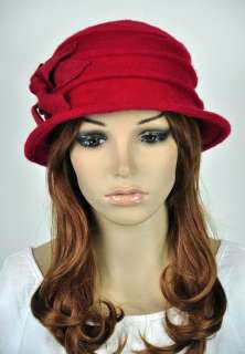 100% Wool Elegant Lady Womens Warm Winter Hat Beanie Cap 6 Leaf 