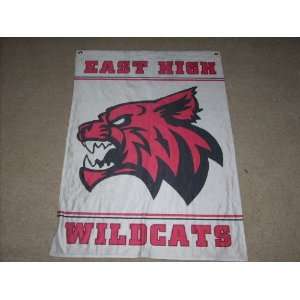 EAST HIGH SCHOOL WILDCATS Banner Flag 29 x 43 Nylon jersey material 