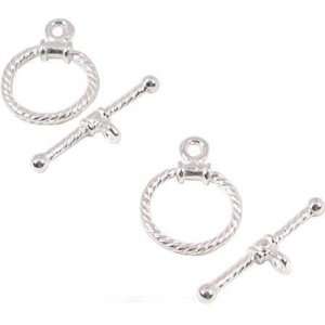   Sterling Silver Toggle Clasps Twist Jewelry Parts