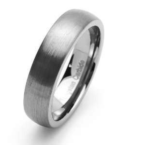 6MM Comfort Fit Tungsten Carbide Wedding Band Classic Domed Ring For 