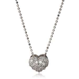 KC Designs Peace and Love 14k White Gold and Diamond Heart Pendant 
