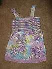 Girls JUSTICE Floral Baby Doll Style, Eyelet, Back Tie Tank Top, Sz 