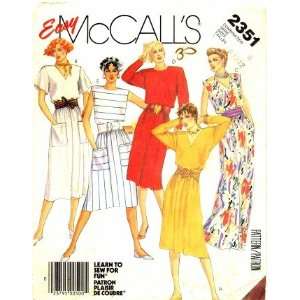  McCalls 2351 Sewing Pattern Misses Pullover Short or Long 