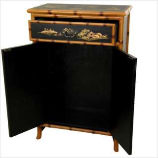 Oriental Furniture Ching Shoe Cabinet in Black LCQ SHOE CHNG  