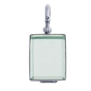  Sterling Silver Rectangle Glass Locket Jewelry
