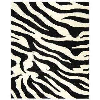   Handmade Black and White New Zealand Wool Area Rug, 6 Feet by