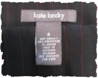Kate Landry Womens Black Red Pinstripe Skirt Size 8  