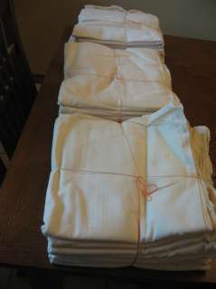   Lot 30 White Fabric Feedsack Quilting Quilt Backing Tea Towel Unhemmed